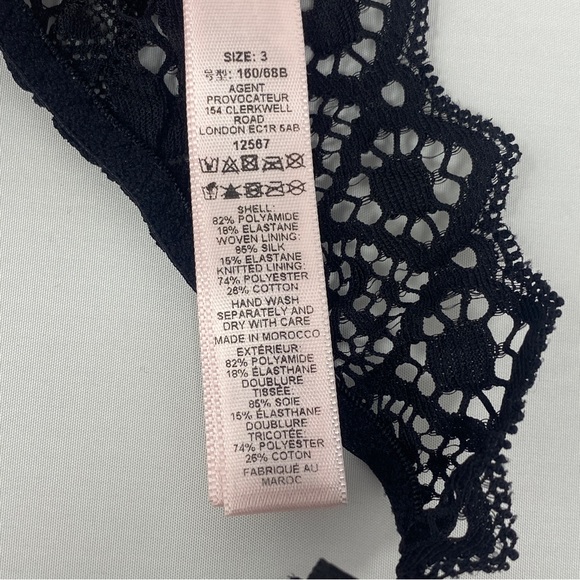 Agent Provocateur Stone Black Thong AP3 Medium NWT - Picture 9 of 10